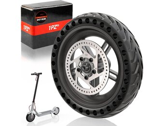 1PZ FMR-T1D compleet massief wiel 8,5 inch vervanging voor Xiaomi M365 Pro Gotrax Gxl V2 elektrische scooter volledige band voor voor- en achterwiel compleet met naaf en remschijf 110 mm