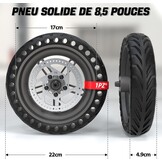 1PZ FMR-T1D compleet massief wiel 8,5 inch vervanging voor Xiaomi M365 Pro Gotrax Gxl V2 elektrische scooter volledige band voor voor- en achterwiel compleet met naaf en remschijf 110 mm