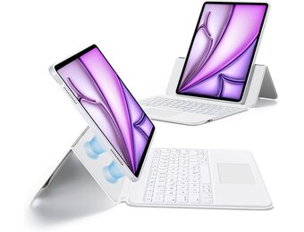ESR Ascend Keyboard Case met Trackpad voor iPad Air 13 Inch 2024, Verwijderbaar Verlicht Toetsenbord, Wit