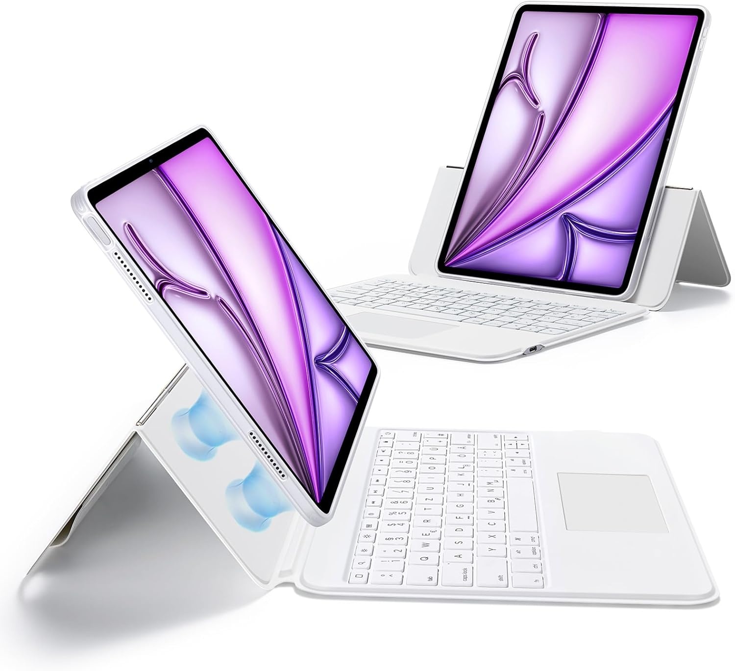 ESR Ascend Keyboard Case met Trackpad voor iPad Air 13 Inch 2024, Verwijderbaar Verlicht Toetsenbord, Wit