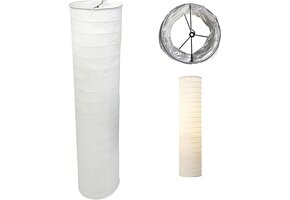 Wit Cilindrisch Papier Lampenkap 94cm Hoog - 51% Korting