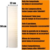 Witte Cilindrische Papieren Lampenkap 94 cm Hoog - Ersatz Lampenscherm
