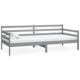 vidaXL Slaapbank massief grenenhout grijs 90x200 cm