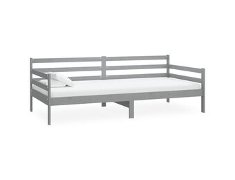 vidaXL Slaapbank massief grenenhout grijs 90x200 cm