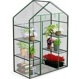Tuinkas met 4 schappen - 140x70x195 cm - PVC