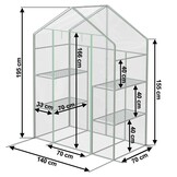 Tuinkas met 4 schappen - 140x70x195 cm - PVC