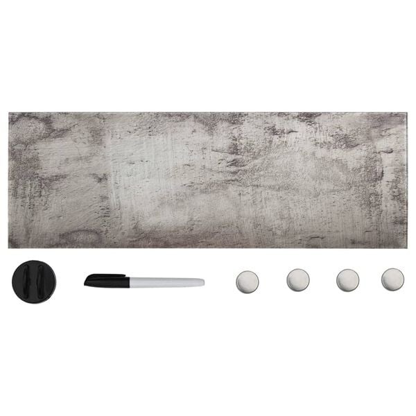 vidaXL Magneetbord van Glas - 60x20cm - Betongrijs met 56% Korting