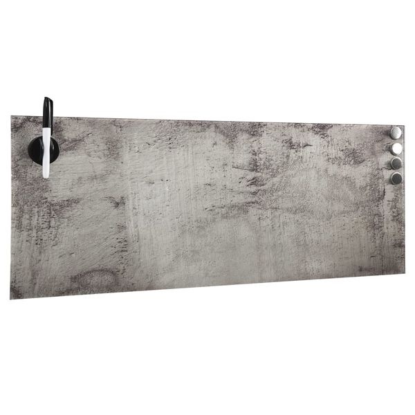 vidaXL Magneetbord van Glas - 60x20cm - Betongrijs met 56% Korting