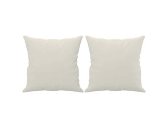vidaXL Sierkussens 2 st 40x40 cm fluweel crèmekleurig