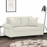 vidaXL Sierkussens 2 st 40x40 cm fluweel crèmekleurig