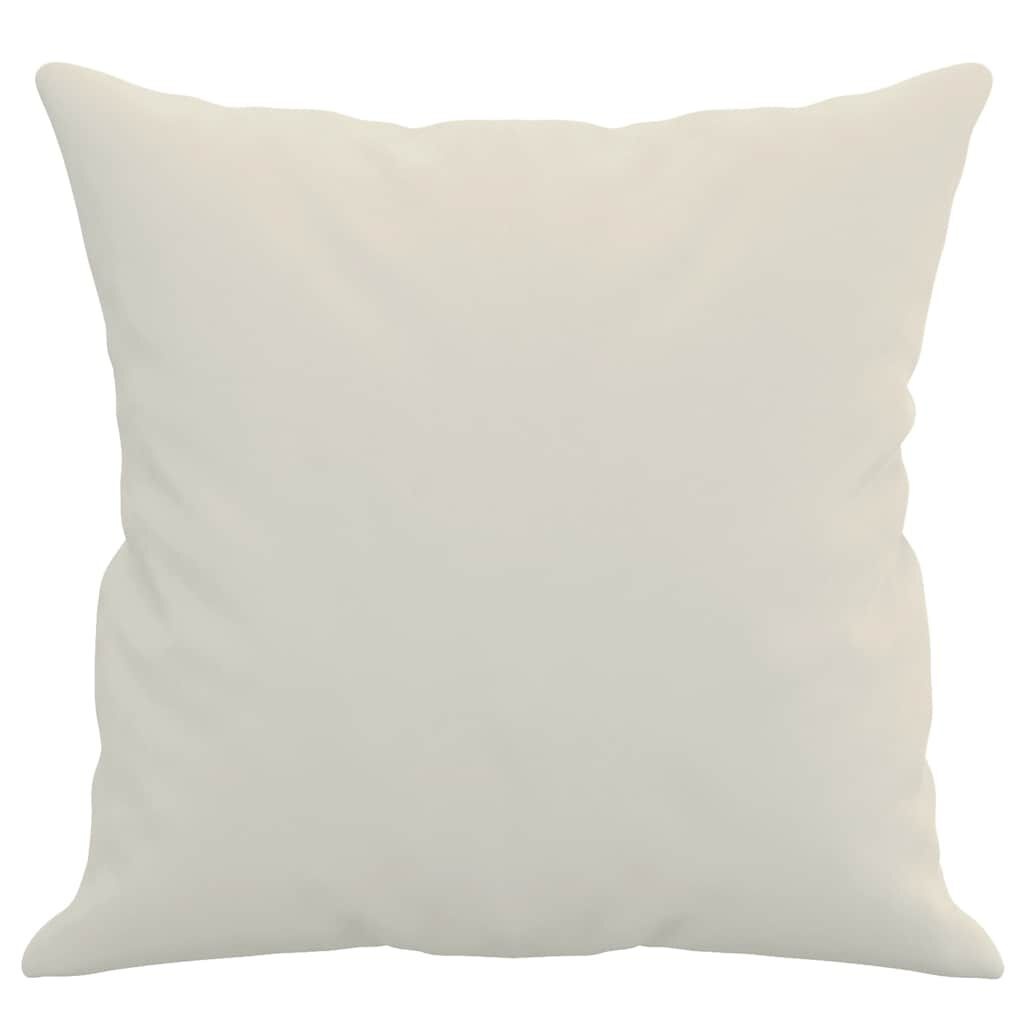 vidaXL Sierkussens 2 st 40x40 cm fluweel crèmekleurig