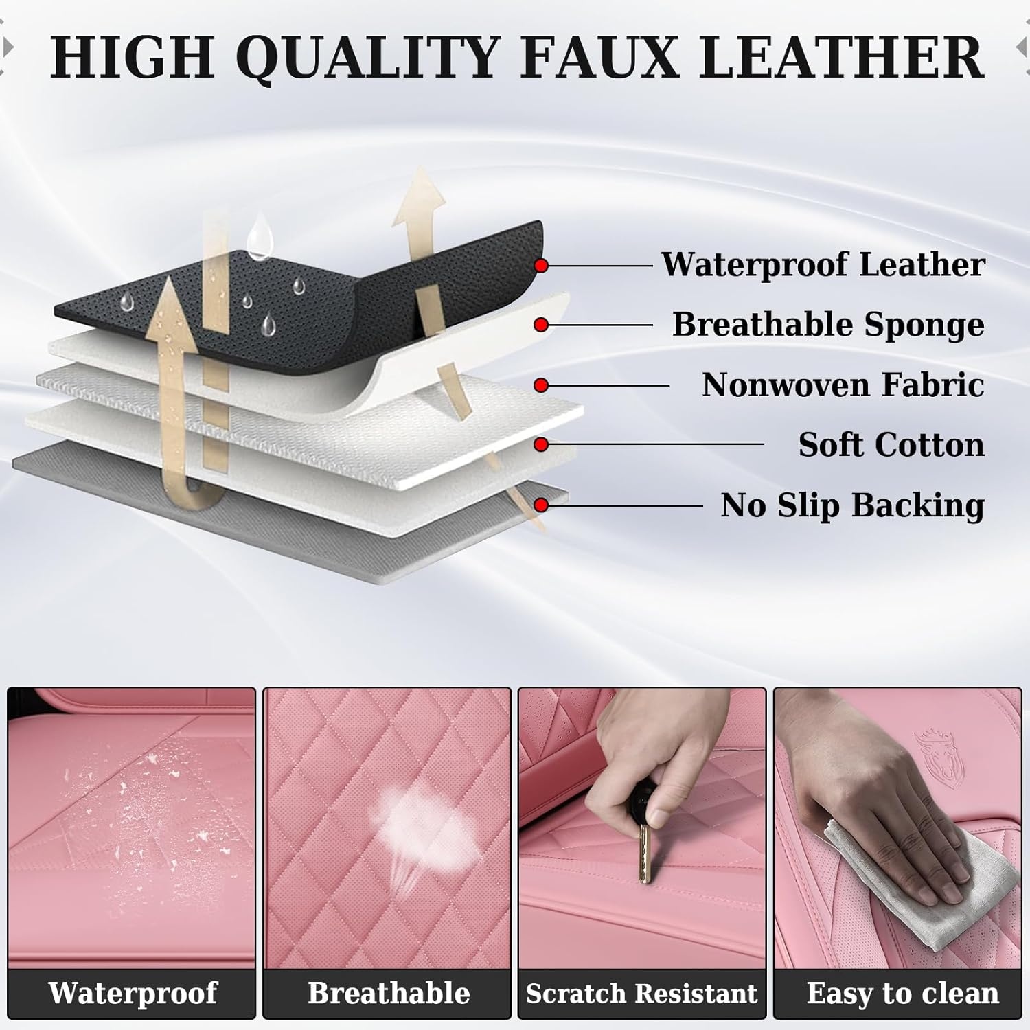 Coverado Luxe PU Leder Universele Autostoelhoezen - Waterdicht - Voor & Achterstoelen