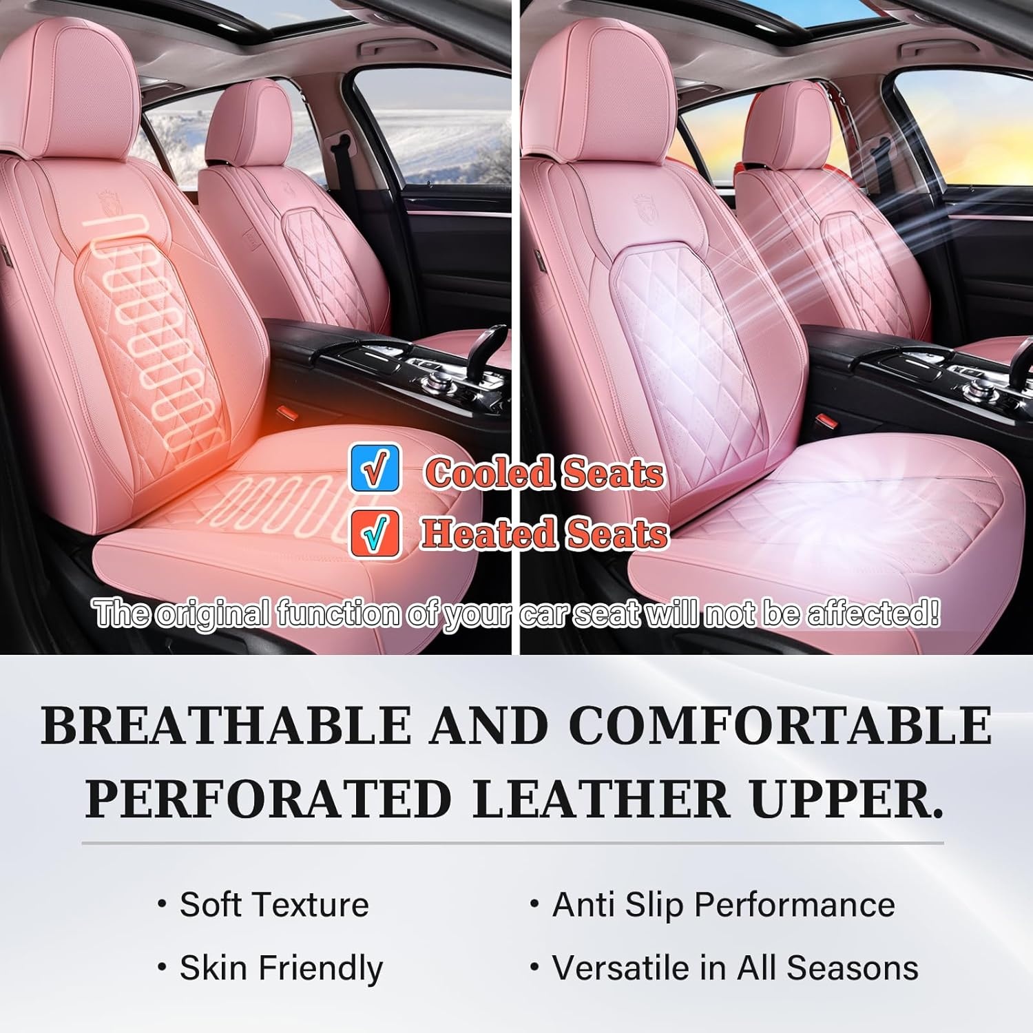 Coverado Luxe PU Leder Universele Autostoelhoezen - Waterdicht - Voor & Achterstoelen