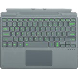 QWERTZ Duits Toetsenbord met Trackpad voor Microsoft Surface Pro (11/10/9/8/X), 13 Inch, Bluetooth, Verlicht (Grijs)