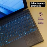 QWERTZ Duits Toetsenbord met Trackpad voor Microsoft Surface Pro (11/10/9/8/X), 13 Inch, Bluetooth, Verlicht (Grijs)