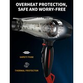 GRT PRO Professionele Haardroger CHJ-9900 Zwart met Ionenfunctie - 2400W EC Motor, 3 Warmtestanden, 2 Snelheden