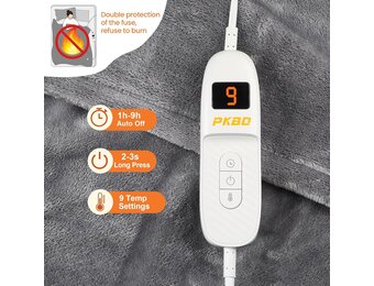 PKBD Luxe deken,Wasmachine Bestendig - Grijs (190x130 cm)