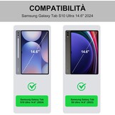 JADEMALL Toetsenbordhoes met trackpad voor Samsung Tab S10 Ultra 14,6 inch 2024, Italiaans QWERTY bluetooth-toetsenbord voor Samsung Galaxy Tab S10 Ultra met touchpad, zwart