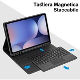 JADEMALL Toetsenbordhoes met trackpad voor Samsung Tab S10 Ultra 14,6 inch 2024, Italiaans QWERTY bluetooth-toetsenbord voor Samsung Galaxy Tab S10 Ultra met touchpad, zwart