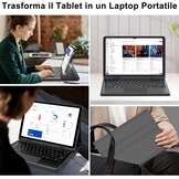 JADEMALL Toetsenbordhoes met trackpad voor Samsung Tab S10 Ultra 14,6 inch 2024, Italiaans QWERTY bluetooth-toetsenbord voor Samsung Galaxy Tab S10 Ultra met touchpad, zwart