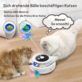 GoldenSun Kattenspeelgoed, 3-in-1 Elektrisch Interactief Automatisch Speelgoed voor Katten, Whack-A-Mole, Fluttering Butterfly, Inclusief bal, USB-oplaadbaar, Kattenteaser met 6 Opzetstukken