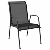 4x VidaXL Tuinstoelen Staal/Textileen Zwart - 34% Korting