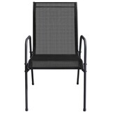 4x VidaXL Tuinstoelen Staal/Textileen Zwart - 34% Korting