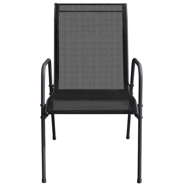 4x VidaXL Tuinstoelen Staal/Textileen Zwart - 34% Korting