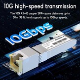 10GBase-T RJ45 SFP+ module, 10G SFP+ RJ-45 koperen transceiver voor SODOLA, SFP naar Ethernet, plug and play, hot pluggable, tot 30 m afstand koperen SFP-modules (1 stuks)