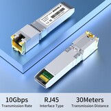 10GBase-T RJ45 SFP+ module, 10G SFP+ RJ-45 koperen transceiver voor SODOLA, SFP naar Ethernet, plug and play, hot pluggable, tot 30 m afstand koperen SFP-modules (1 stuks)