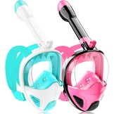 Seaview Snorkelmasker, volgelaatsmasker, 180 graden, snorkeluitrusting, duikmasker voor volwassenen en kinderen, anti-lek en anti-condens-snorkelset