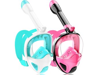 Seaview Snorkelmasker, volgelaatsmasker, 180 graden, snorkeluitrusting, duikmasker voor volwassenen en kinderen, anti-lek en anti-condens-snorkelset