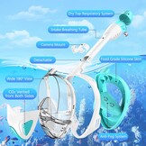 Seaview Snorkelmasker, volgelaatsmasker, 180 graden, snorkeluitrusting, duikmasker voor volwassenen en kinderen, anti-lek en anti-condens-snorkelset