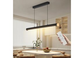 Dimdbare Zwarte LED Hanglamp 80cm (28W) - 41% Korting