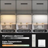 FANLG Eetkamerkroonluchter, 80 cm, zwart, hanglamp, dimbaar, met afstandsbediening, 28 W, moderne hanglamp, in hoogte verstelbaar, voor eetkamer, keuken, kantoor