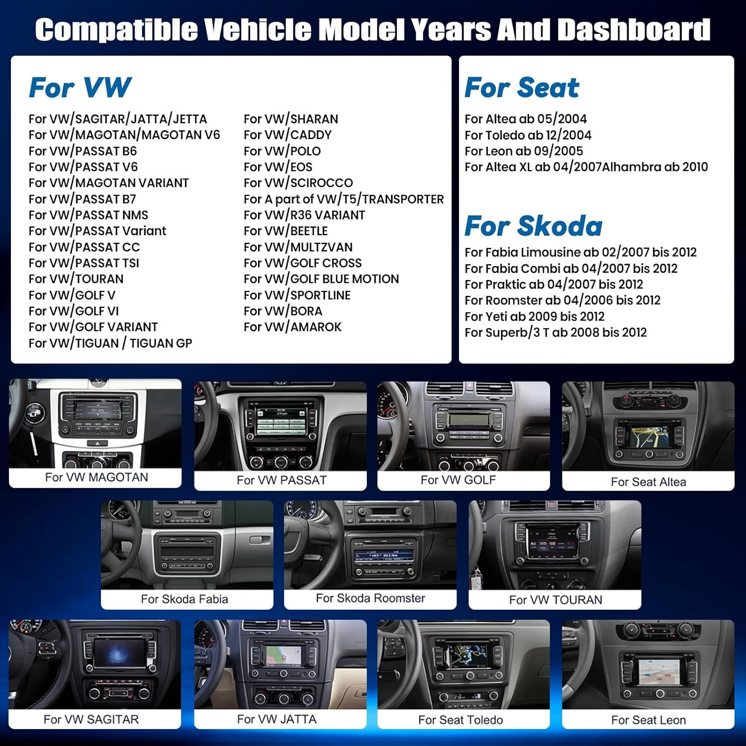 CAMECHO Android Radio met Navigatie voor VW Golf 6 Golf 5 T5 Skoda Seat Polo Caddy,7 Inch Scherm autoradio 2 DIN met Bluetooth FM RDS WIFI Mirror Link+Canbus