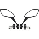 GOOFIT Polygon zwarte zijspiegel voor motorfiets, schroefadapter, bevestigingsclip, vervanging voor Kwasaki CBR CBR900 919 929 1000 UTV bromfiets, ATV, scooter, quad, pit dirtbike