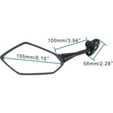GOOFIT Polygon zwarte zijspiegel voor motorfiets, schroefadapter, bevestigingsclip, vervanging voor Kwasaki CBR CBR900 919 929 1000 UTV bromfiets, ATV, scooter, quad, pit dirtbike