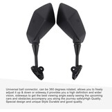 GOOFIT Polygon zwarte zijspiegel voor motorfiets, schroefadapter, bevestigingsclip, vervanging voor Kwasaki CBR CBR900 919 929 1000 UTV bromfiets, ATV, scooter, quad, pit dirtbike