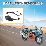 GOOFIT Polygon zwarte zijspiegel voor motorfiets, schroefadapter, bevestigingsclip, vervanging voor Kwasaki CBR CBR900 919 929 1000 UTV bromfiets, ATV, scooter, quad, pit dirtbike