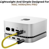 Aluminium hub & standaard voor de nieuwe M4/M4 Pro Mac Mini (2024) met 40 Gbps NVMe/M.2 SSD-behuizing, 2 x USB-A, USB-C host, 3,5 mm audio – compatibel met alle nieuwe Mac Mini M4/M4 Pro
