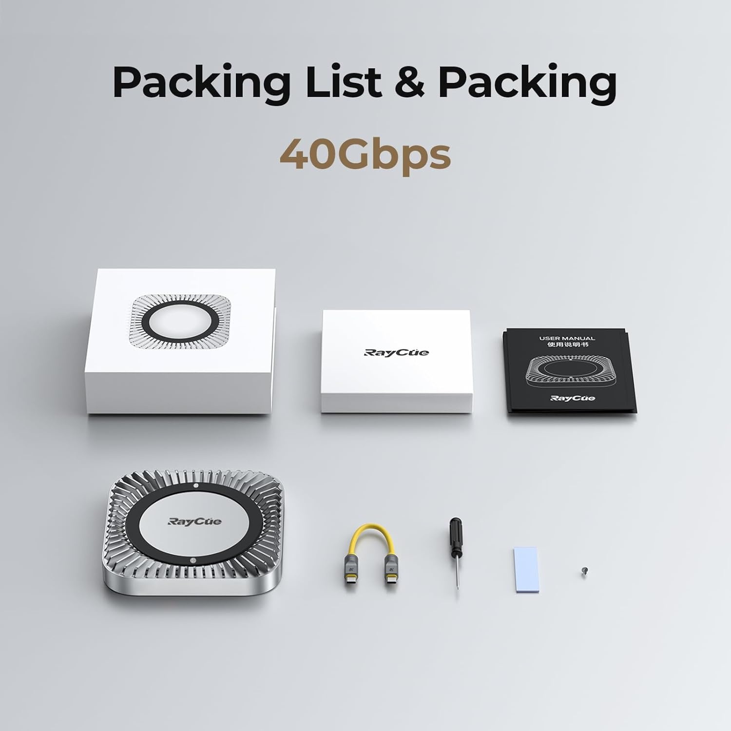 Aluminium hub & standaard voor de nieuwe M4/M4 Pro Mac Mini (2024) met 40 Gbps NVMe/M.2 SSD-behuizing, 2 x USB-A, USB-C host, 3,5 mm audio – compatibel met alle nieuwe Mac Mini M4/M4 Pro
