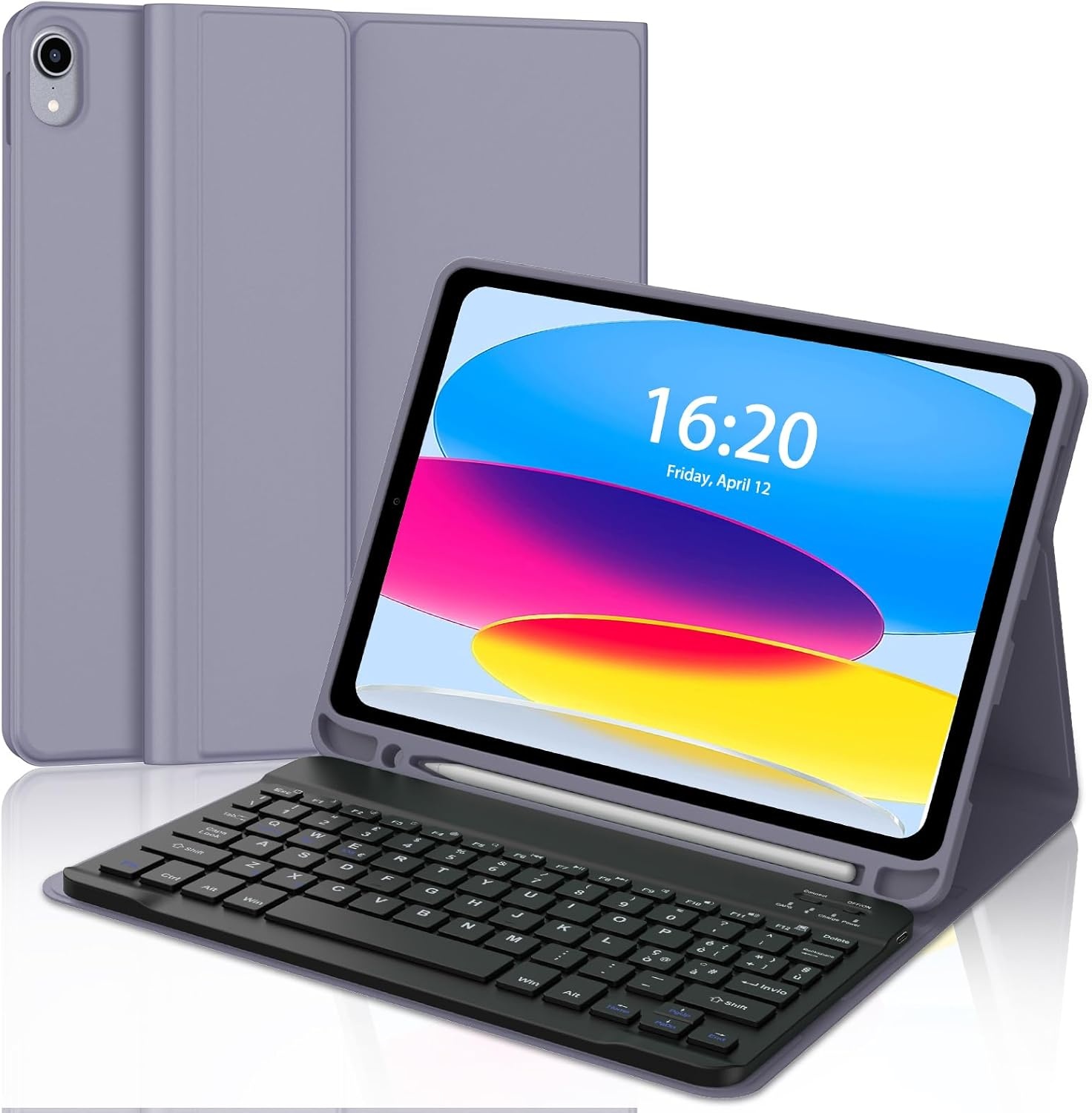 Hoes met Italiaans QWERTY Toetsenbord voor iPad 10e/11e Gen Violet - 74% Korting!