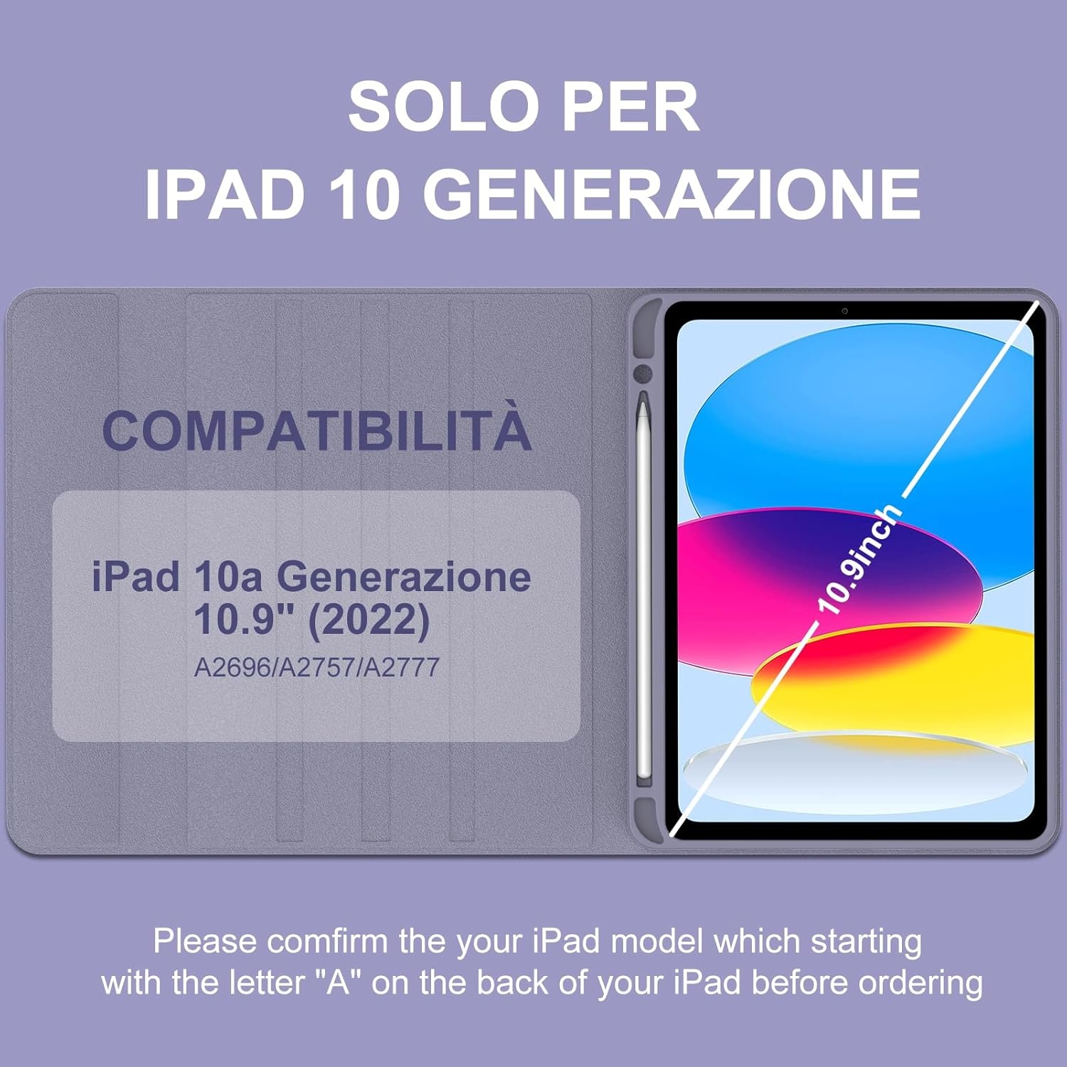 Hoes met Italiaans QWERTY Toetsenbord voor iPad 10e/11e Gen Violet - 74% Korting!