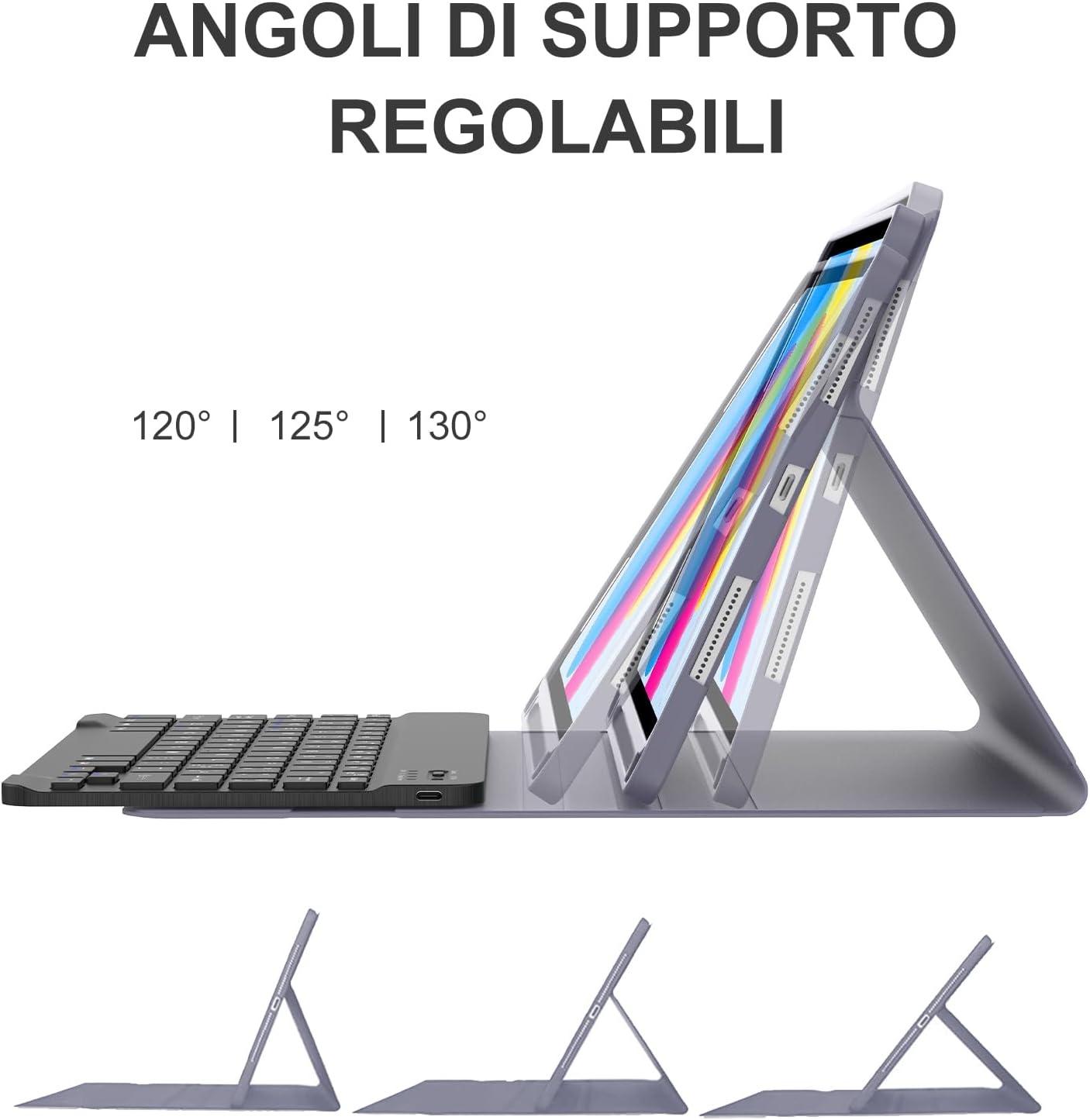 Hoes met Italiaans QWERTY Toetsenbord voor iPad 10e/11e Gen Violet - 74% Korting!