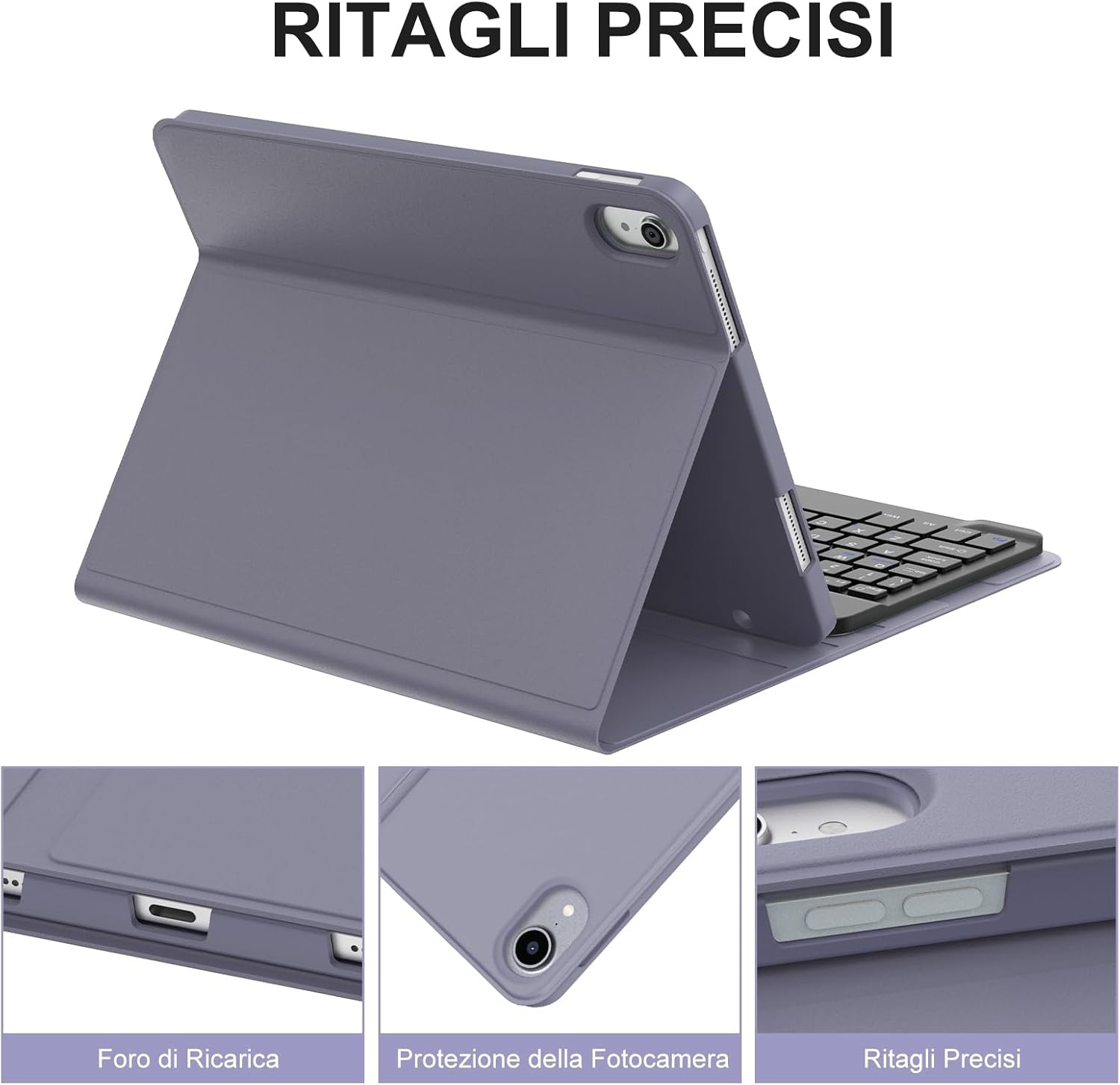 Hoes met Italiaans QWERTY Toetsenbord voor iPad 10e/11e Gen Violet - 74% Korting!