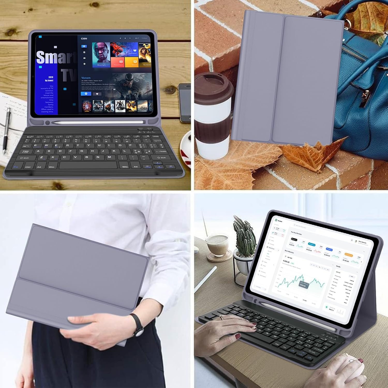 Hoes met Italiaans QWERTY Toetsenbord voor iPad 10e/11e Gen Violet - 74% Korting!