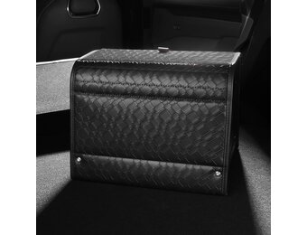 Kofferbakorganizer, leer, organizer, kofferbakbox, instelbaar, opvouwbaar,31 x 33 x 38 cm (zwart, 32L (PP-honingraat, schroeven, max. 18kg))