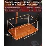 Kofferbakorganizer, leer, organizer, kofferbakbox, instelbaar, opvouwbaar,31 x 33 x 38 cm (zwart, 32L (PP-honingraat, schroeven, max. 18kg))