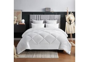Winterdekbed 220x240cm - 450 g/m² Microvezel Wit - 60% Korting!